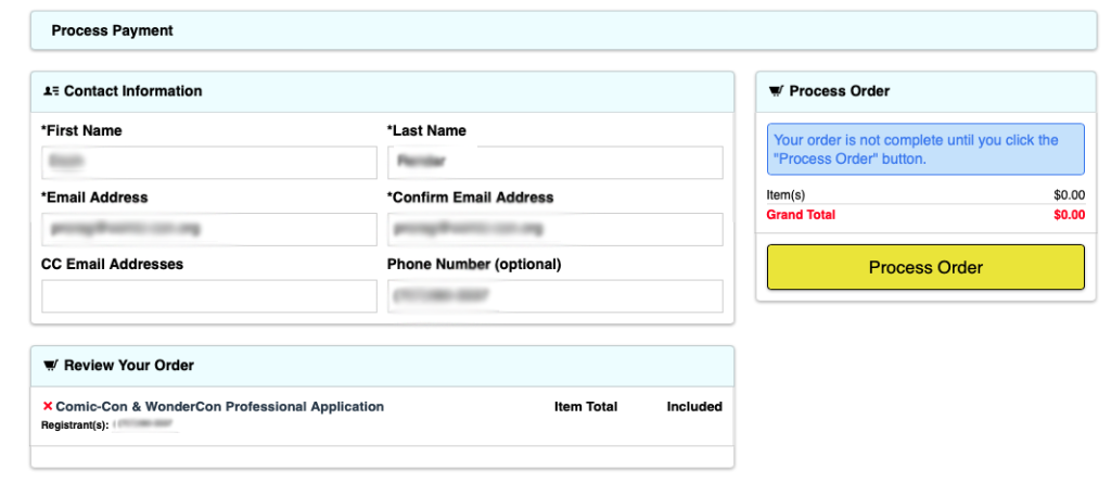 Professional Application Process Order